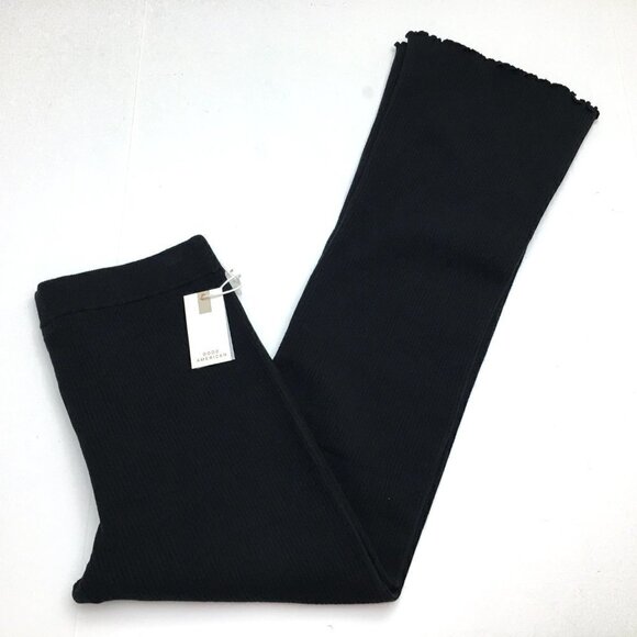 NEW Good American Women's Black Rib Knit Stretch Pants Baby Flare size 5/6 - Picture 13 of 13